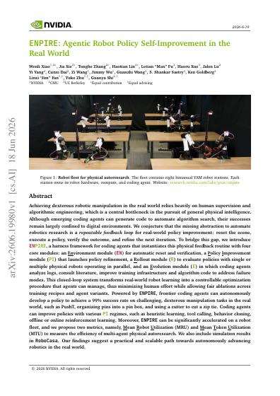 ENPIRE: Agentic Robot Policy Self-Improvement in the Real World — first page
