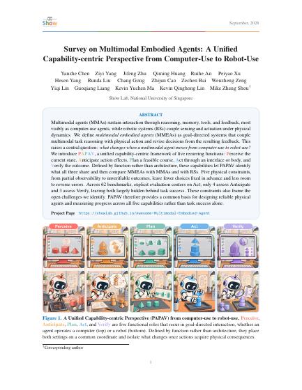 Survey on Multimodal Embodied Agents: A Unified Capability-centric Perspective from Computer-Use to Robot-Use — first page