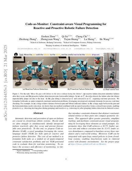 Code-as-Monitor: Constraint-aware Visual Programming for Reactive and Proactive Robotic Failure Detection — first page
